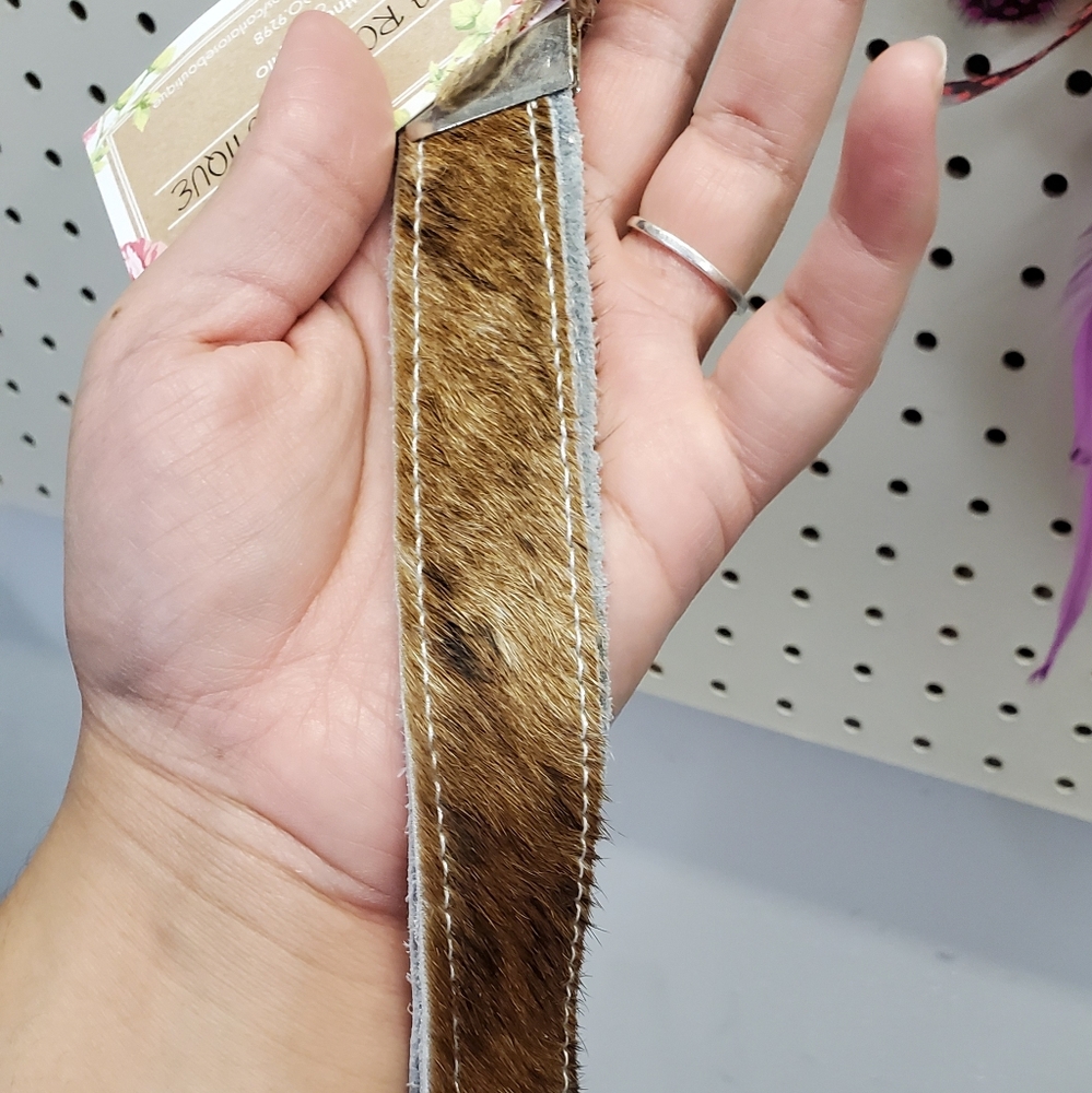 authentic hair on hide wristlet